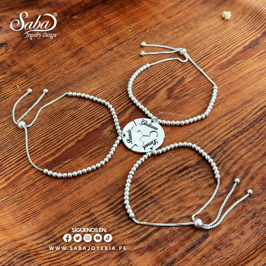 Lima Perú Pulseras En Plata Para Dama Pulseras Amigas/Hermanas