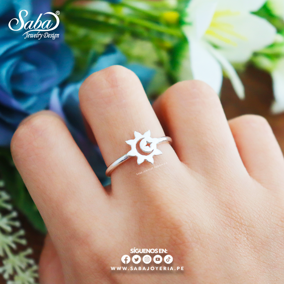 Anillo Sol de Luna Plata Fina – Saba Jewelry Design